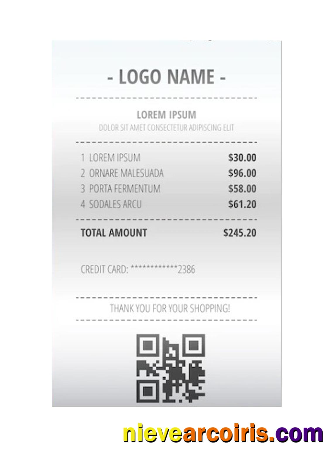 RECEIPT sample template
